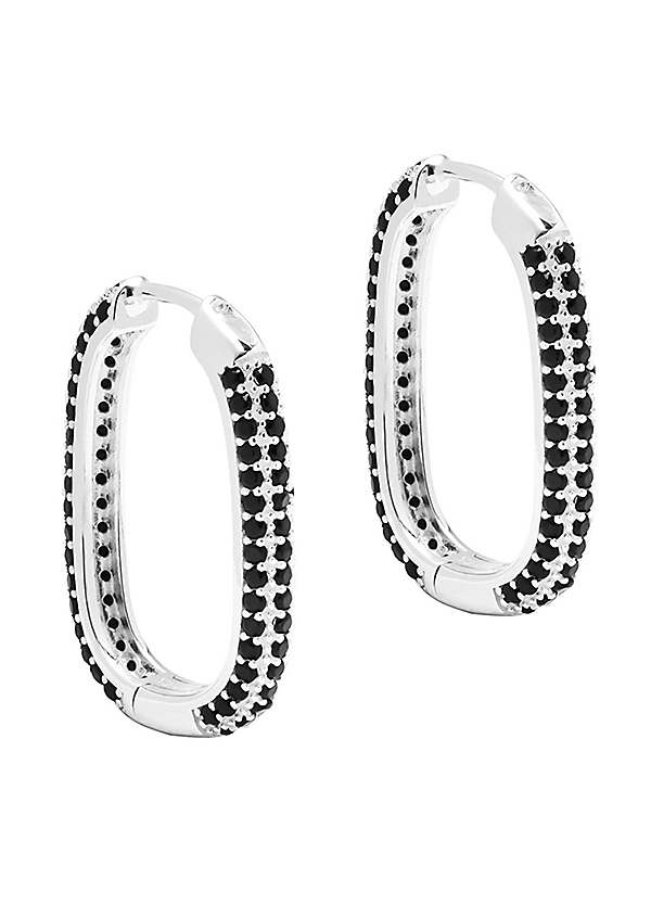 Silver hot sale hoops set