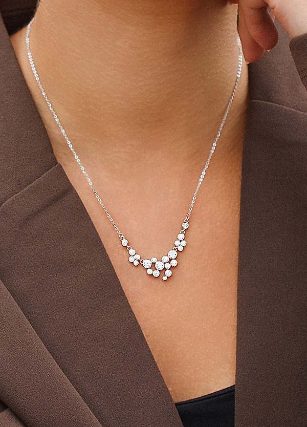 For You Collection Sterling Silver Waterfall Bezel Necklace Freemans