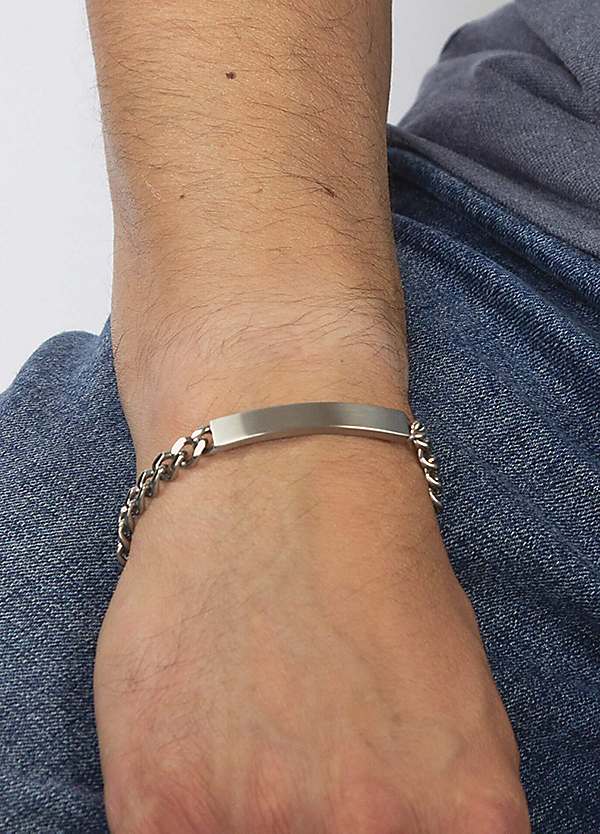 Fred Bennett Brushed Stainless Steel Id Bar Bracelet Freemans