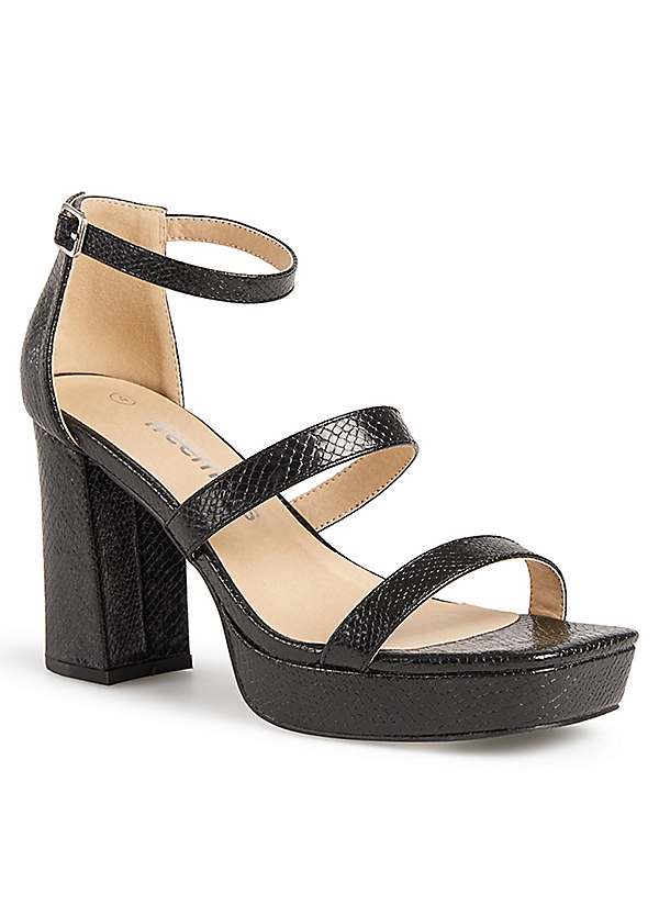 Freemans Black Strappy Platform Sandals