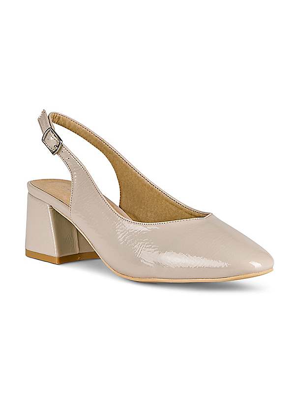 Freemans Slingback Nude Patent Court Shoes Freemans