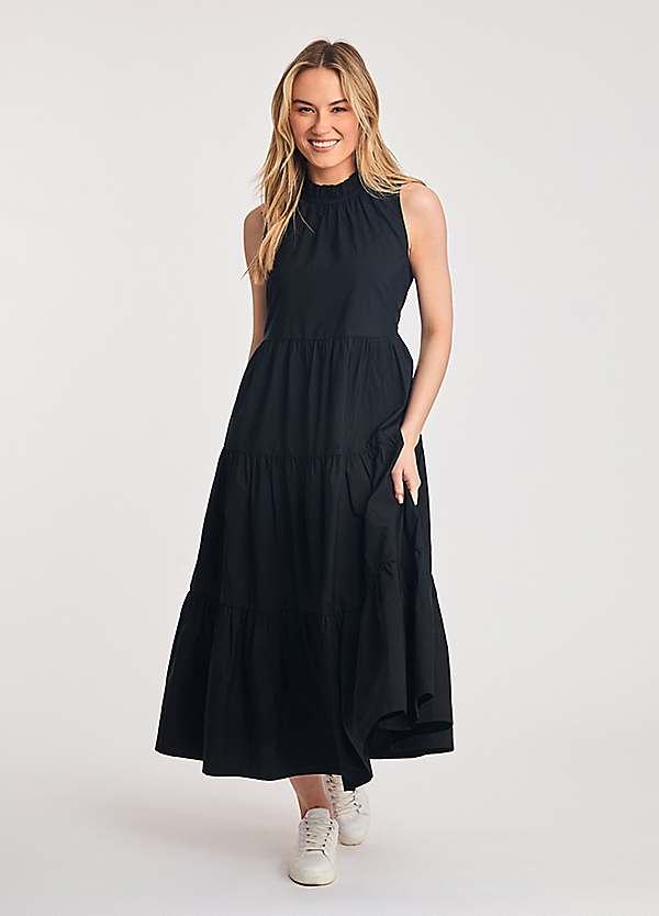 French Connection Poplin Tiered Midi Dress