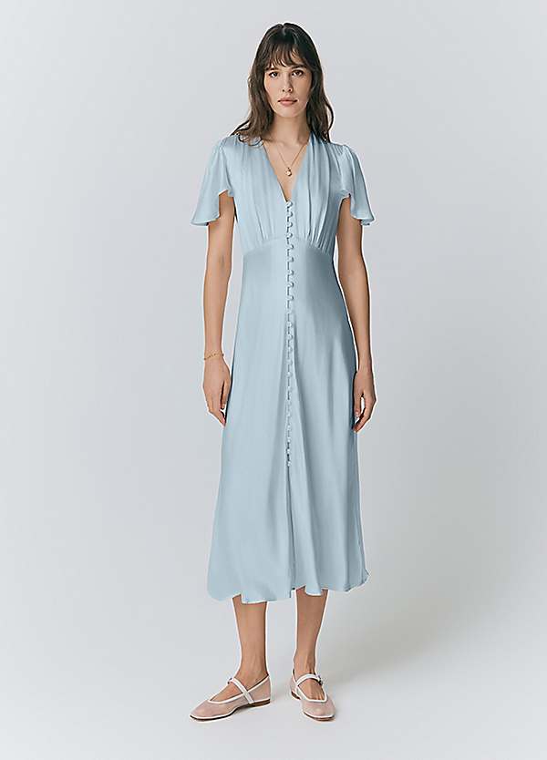 bocheron Grace Satin Long Dress ドレス 洗える Ghost London Grace Satin Midi Dress | Freemans