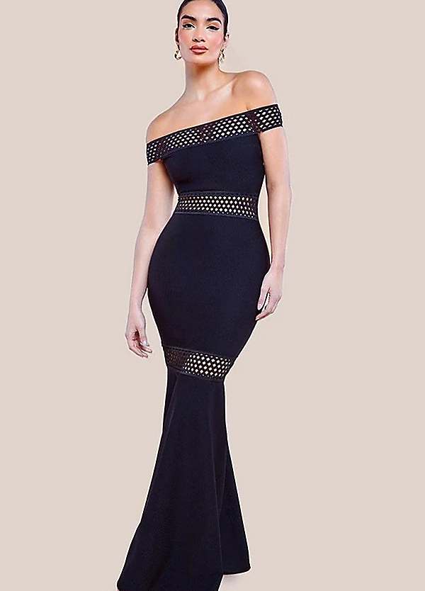 strapless open back dress Camel Off-Shoulder Maxi Knit Dress – Fall/Winter Edition – THE SOL CONCEPT main image 0