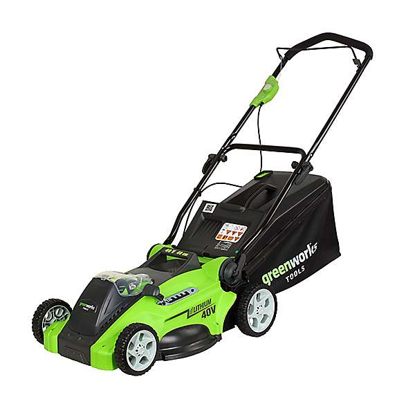 Greenworks 40V Li-Ion Cordless 40 cm Lawnmower With Battery