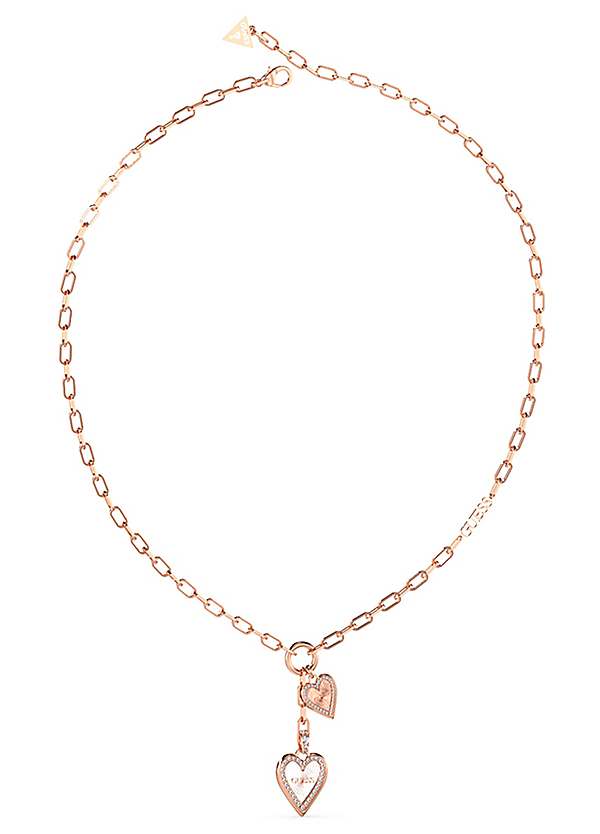 GUESS Two-Tone Crystal, XO & Heart Linear Drop Earrings - Macy's