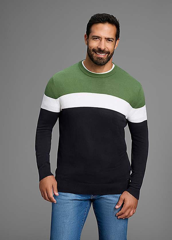 H.I.S Colour-Block Round Neck Jumper | Freemans