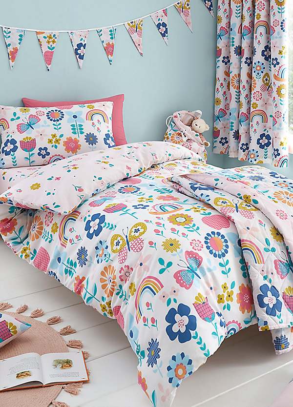 Happy Linen Co. Flower Garden Reversible Duvet Cover Set Freemans