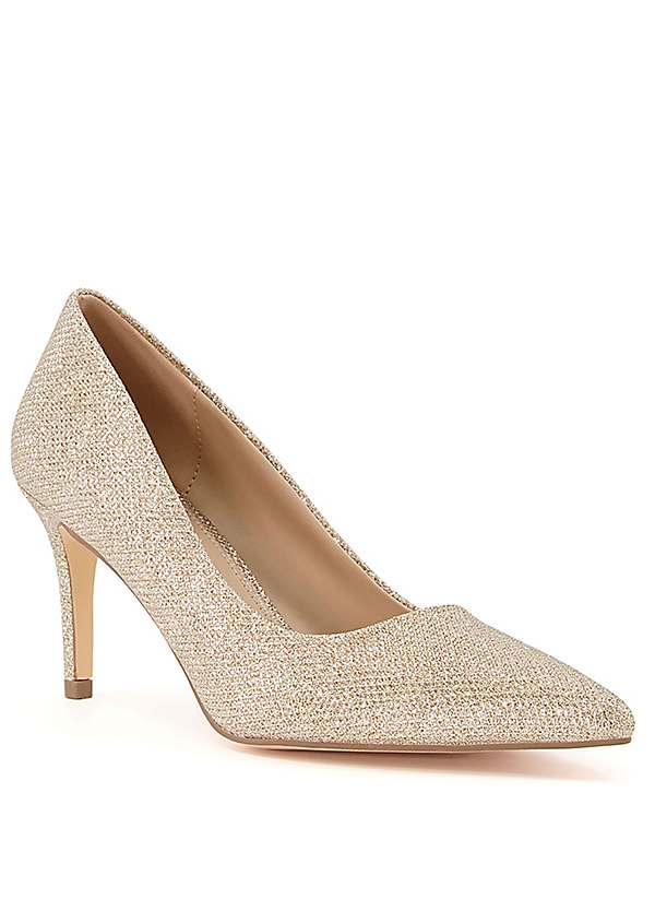 Head Over Heels By Dune Gold Aretha Mid Heel Court Shoes