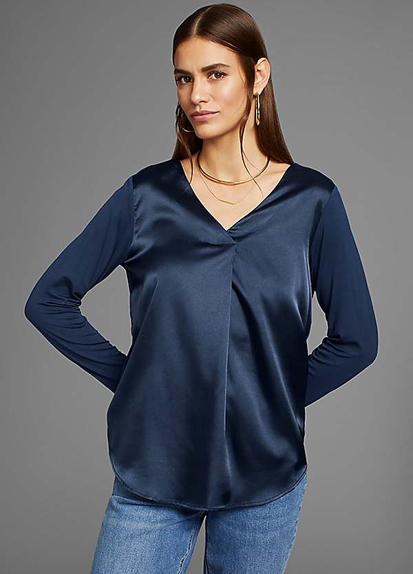 Plain satin blouse on sale