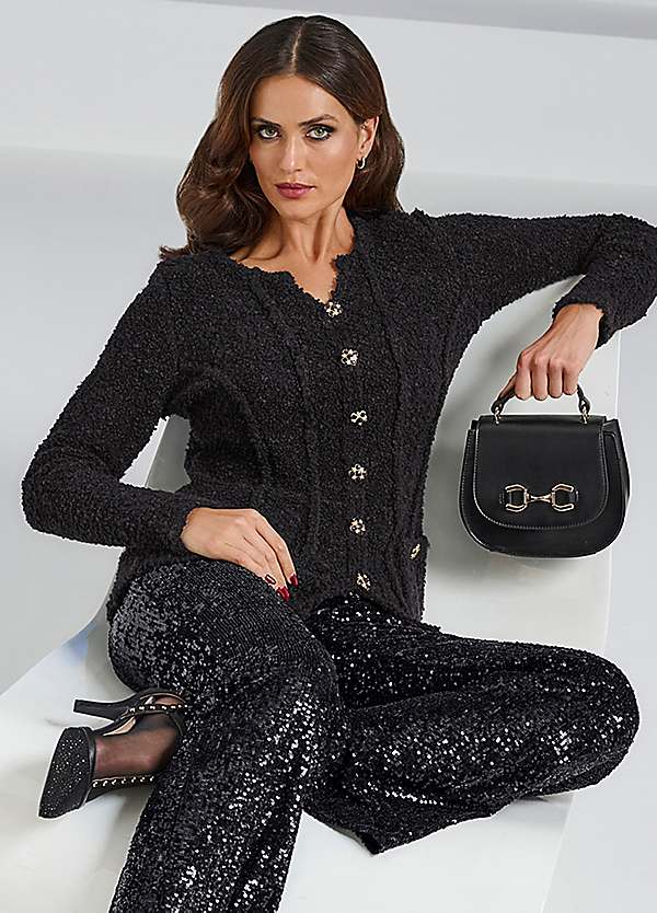 Heine Boucle Knit Patch Pocket Cardigan | Freemans