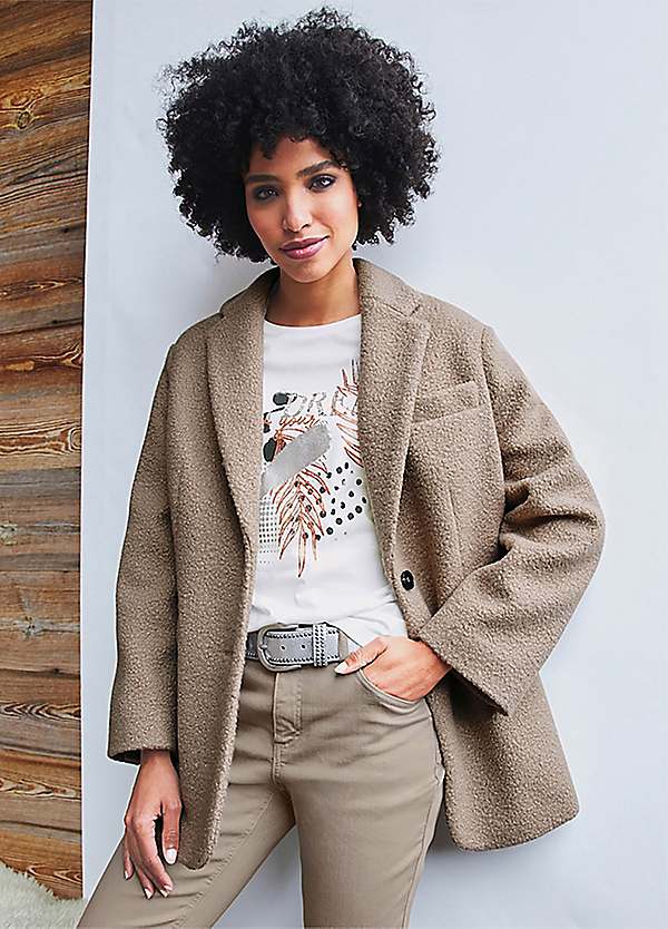 boucle two button coat