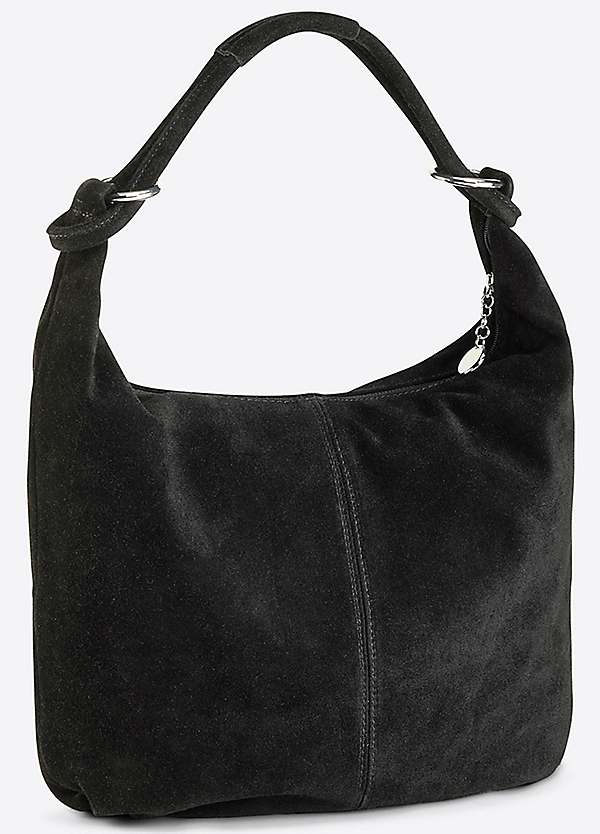 Black suede handbag sale