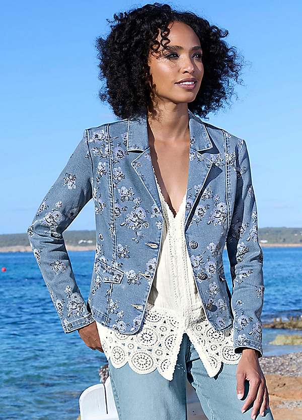 New Floral Jeans Jacket Heine Floral Denim Jacket Freemans