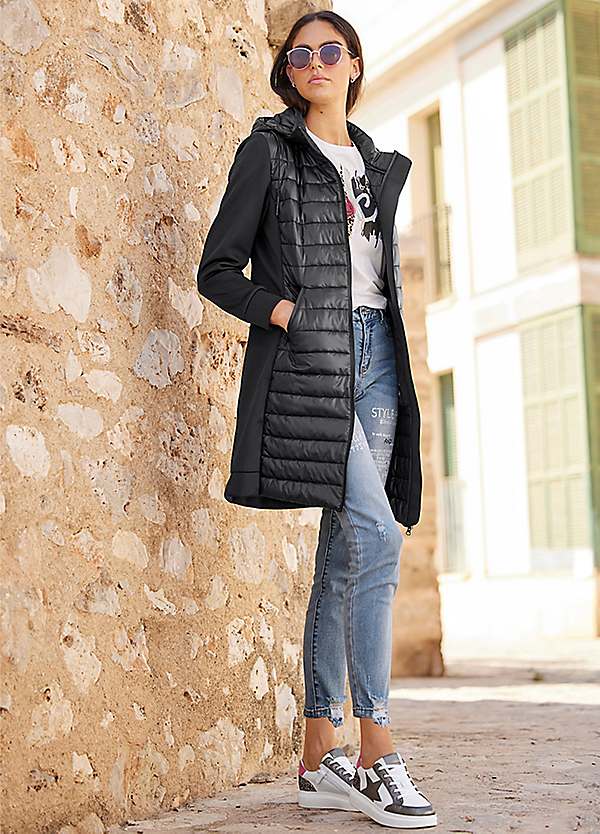 Witt Faux Fur Quilted Seam Detail Coat