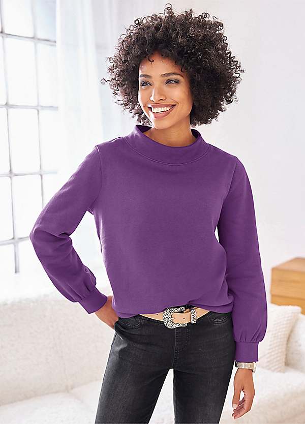 Stand up cheap collar sweatshirt