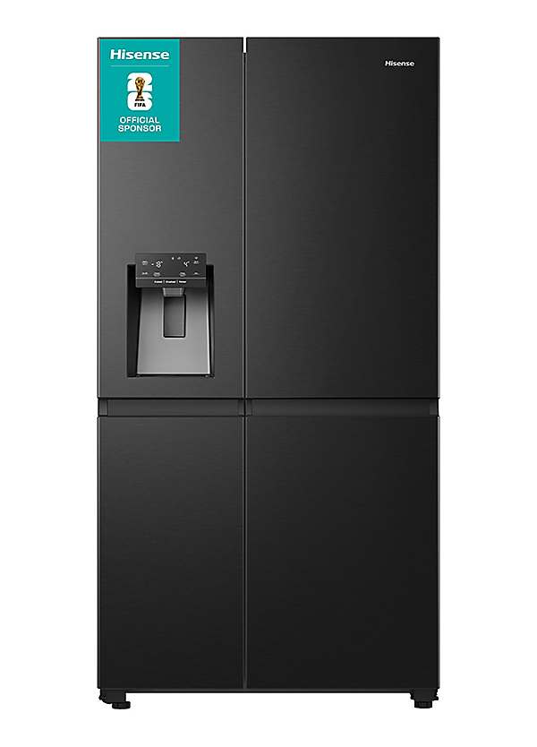Hisense RS818N4TFE Non-Plumbed American Fridge Freezer - Black