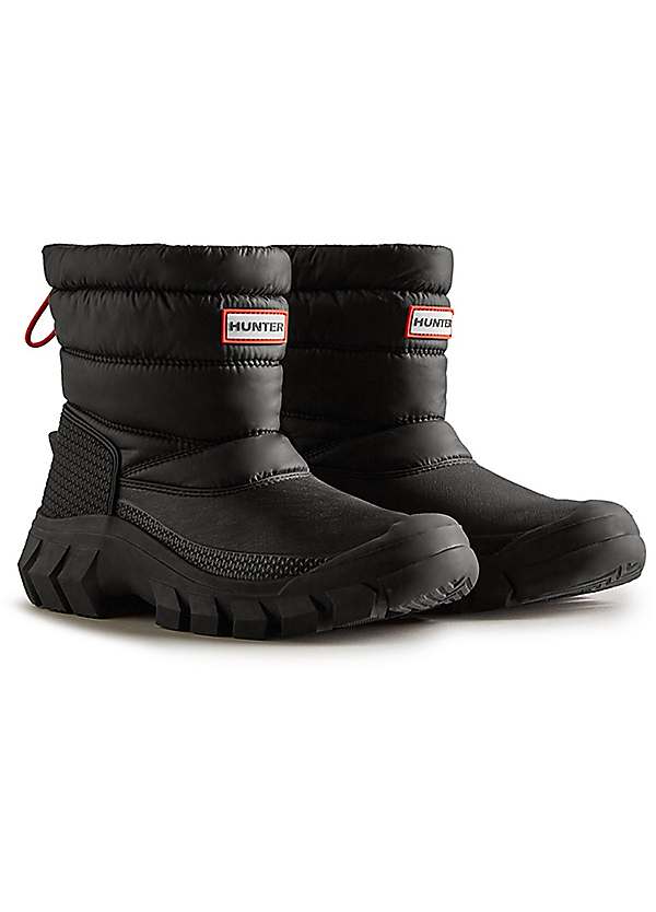 Hunter Black Intrepid Short Snow Boots | Freemans