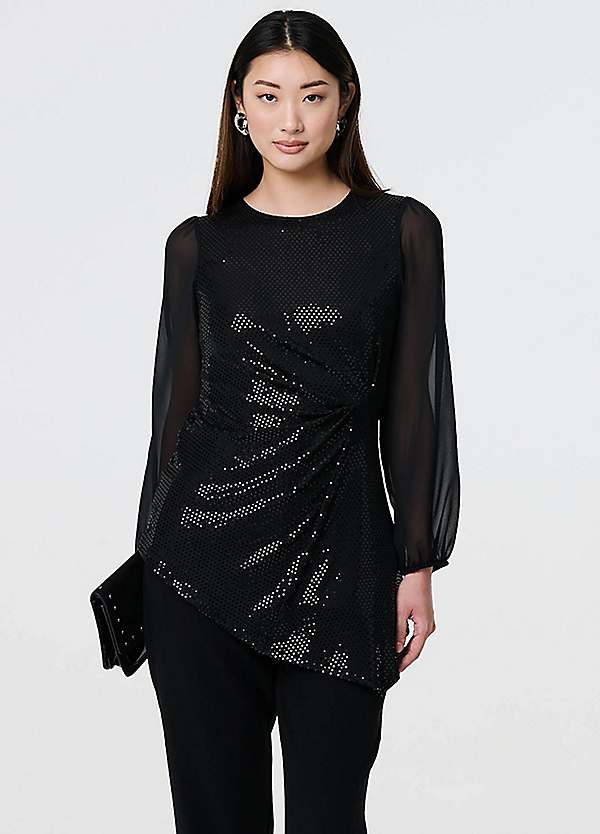 Sheer sleeve blouse online