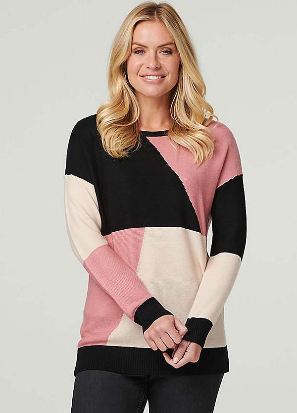 Colour Block Longline Jumper