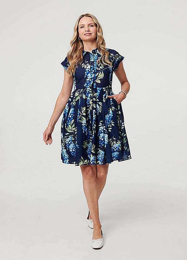 Izabel London Floral Cap Sleeve Pleated Short Dress | Freemans Izabel London Floral Cap Sleeve Pleated Short Dress | Freemans