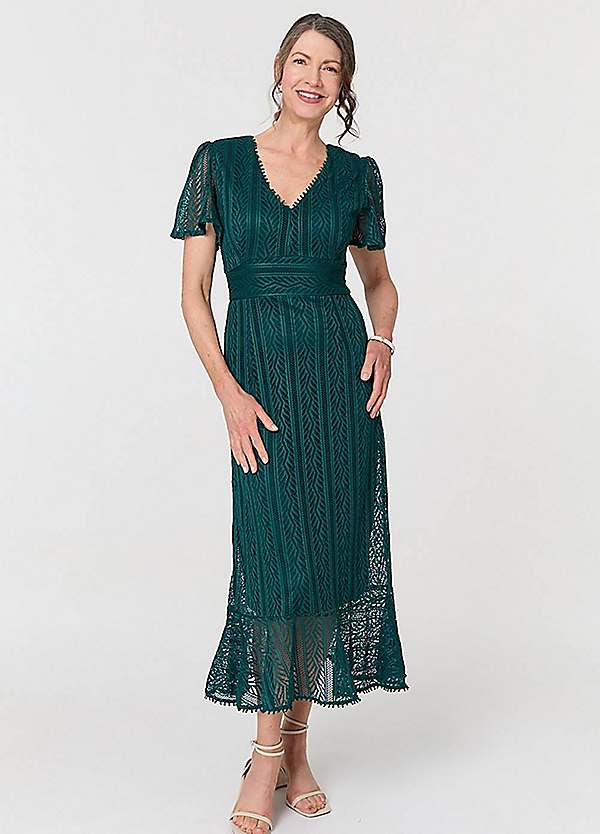 Izabel London Lace Overlay Midi Dress | Freemans