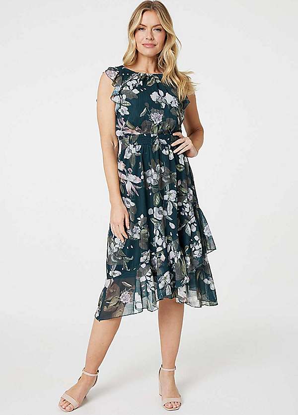 green emerald velvet dress Delilah Green Floral Embroidered Tiered Maxi Dress  Frock and Frill