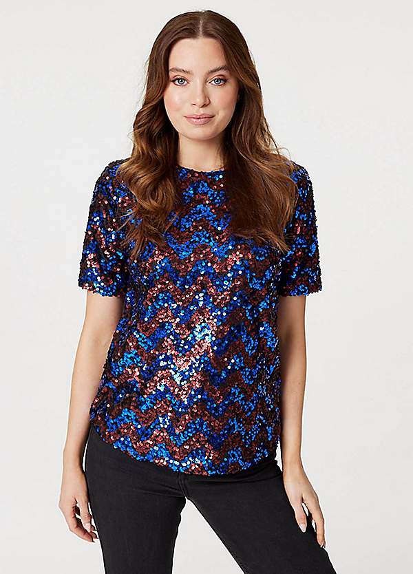 navy sparkle top