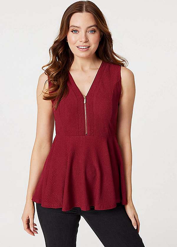 Peplum zip up top on sale