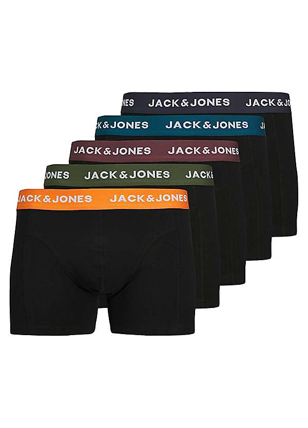 Jack Jones Pack of 5 Big Fit Logo Waistband Boxer Shorts Freemans