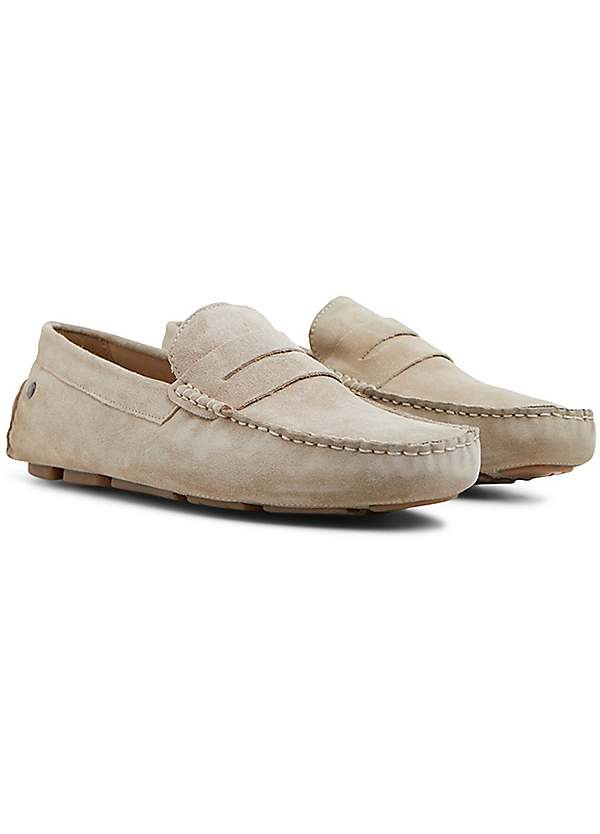 Jack Jones White Jensen Suede Loafers Freemans