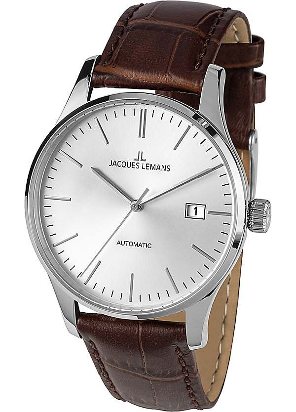 Jacques Lemans London Automatic Brown Leather Strap Men's Watch