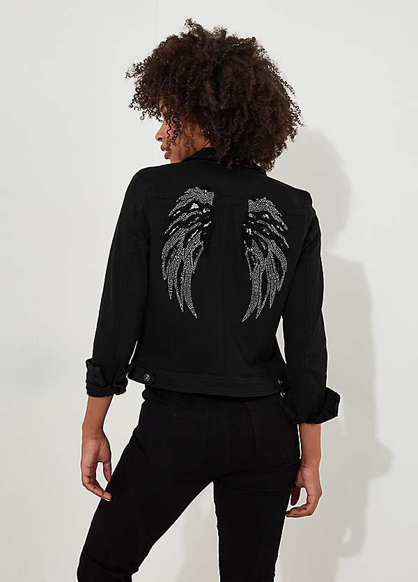 Joe Browns Boutique Embellished Wing Detail Distressed Stretch