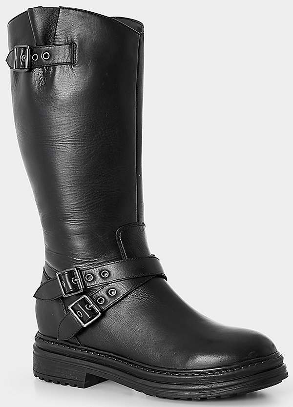 Joe Browns Edgy Tall Leather Biker Boots Freemans