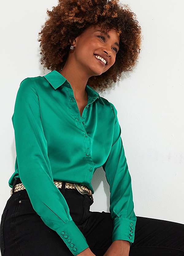 satin tunic blouse