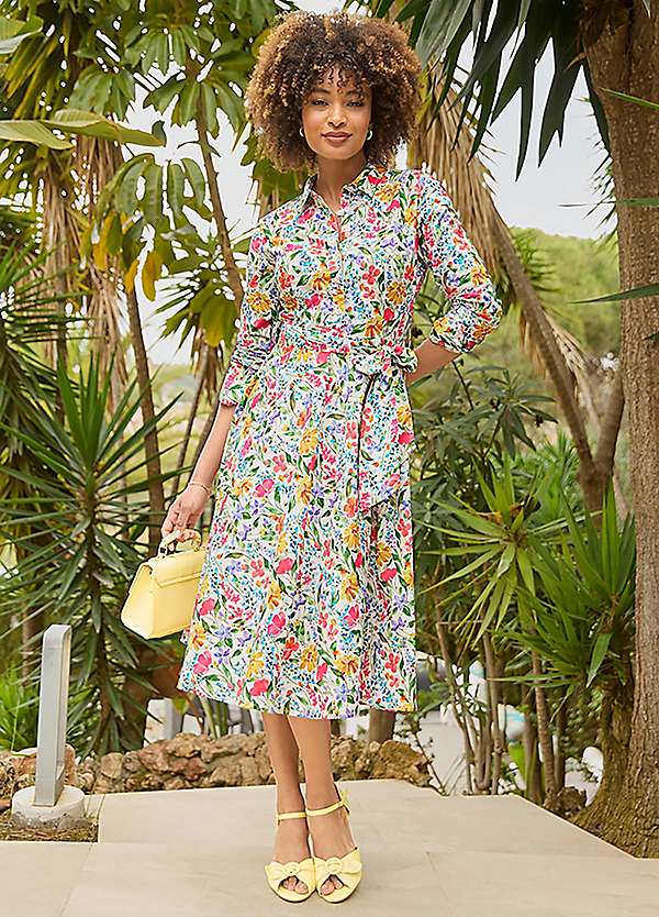 Floral Shirt Dress Midi Green Floral Wrap Shirt Midi Dress – AX Paris