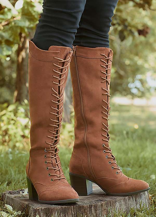 Joe Browns Vintage Style Lace-Up Knee Boots