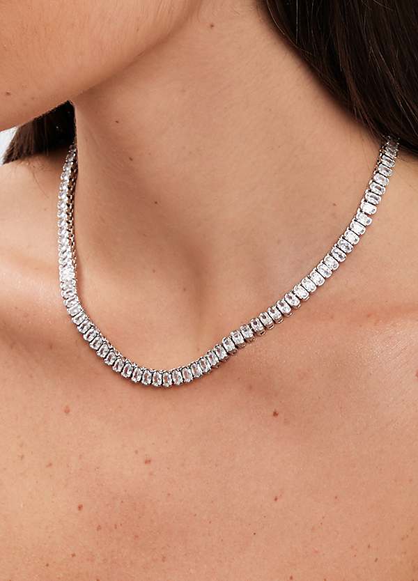 Jon Richard Rhodium Plated Cubic Zirconia Allway Necklace