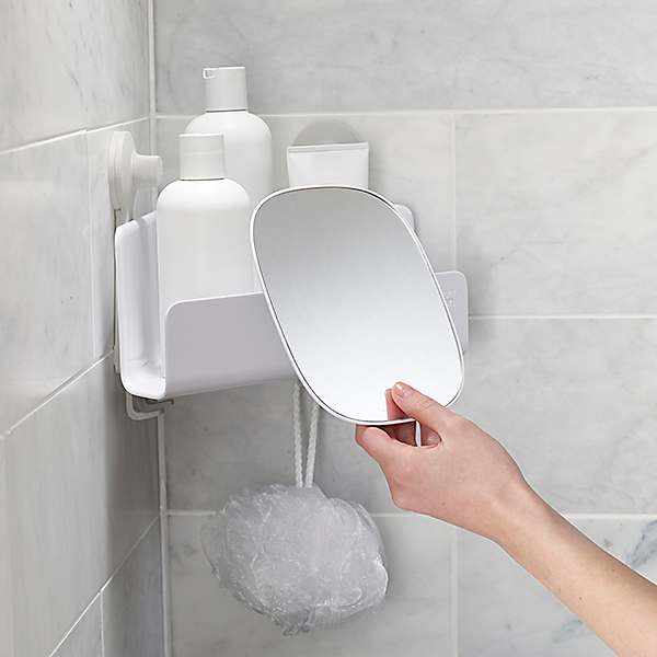 Joseph Joseph Easystore Corner Shower Caddy with Mirror - White