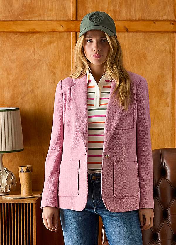Joules Albury Pink Cotton Blazer | Freemans