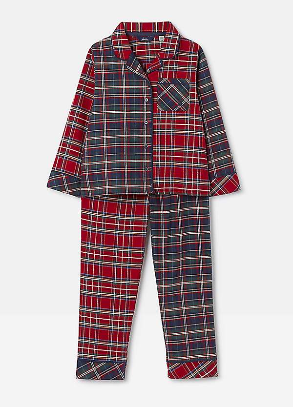 Chelsea Peers NYC Kids Button Up Christmas Tree & Wreath Printed Pyjama Set