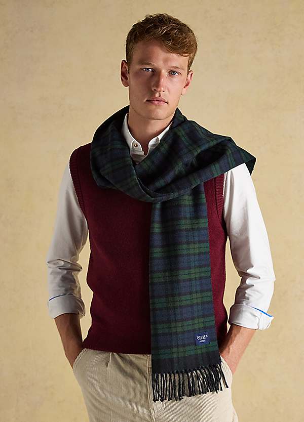 Joules Langtree Check Green Scarf | Freemans