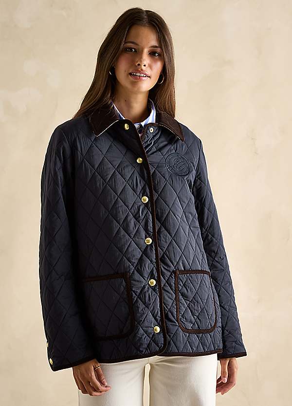 Joules Quinn Showerproof Diamond Quilted Coat Freemans