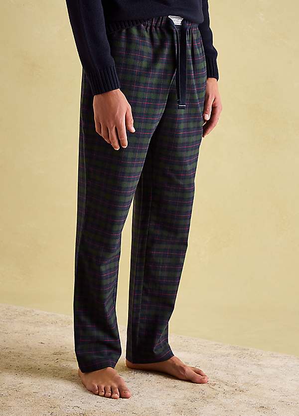 Brushed Cotton Navy Pj Bottoms The White Company Men's Organic