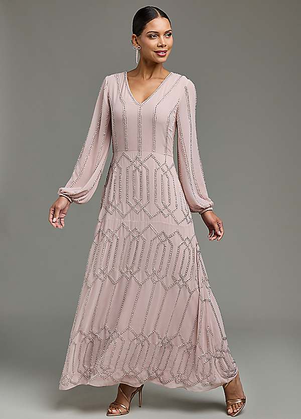 Kaleidoscope Blush Beaded Maxi Dress Kaleidoscope Blush Beaded Maxi Dress