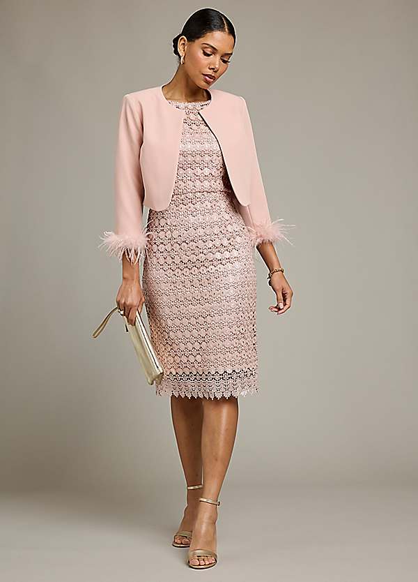 Kaleidoscope Blush Lace Dress Jacket