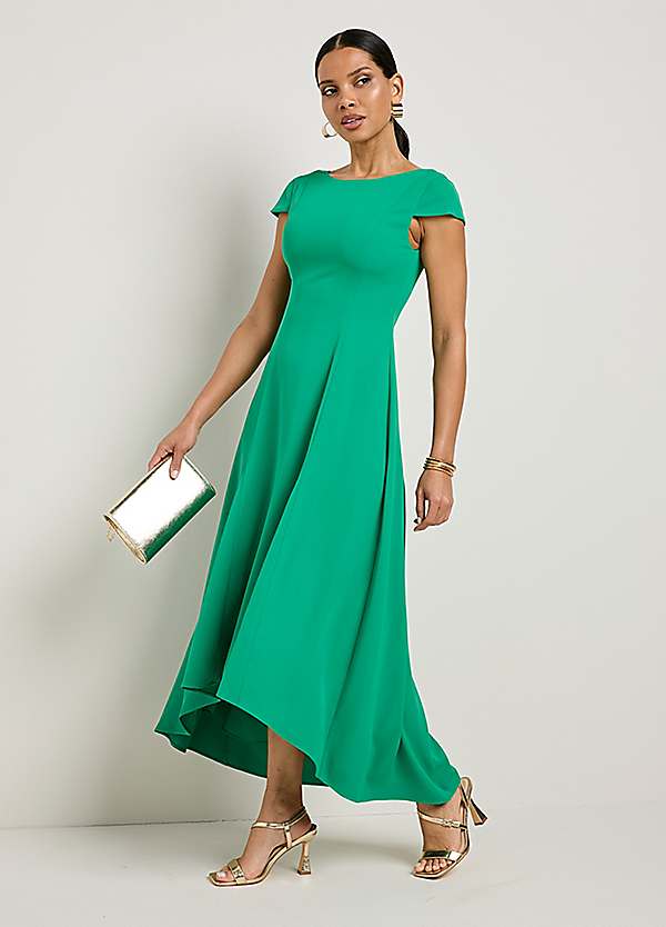 Kaleidoscope Green Hi Low Hem Maxi Dress | Freemans