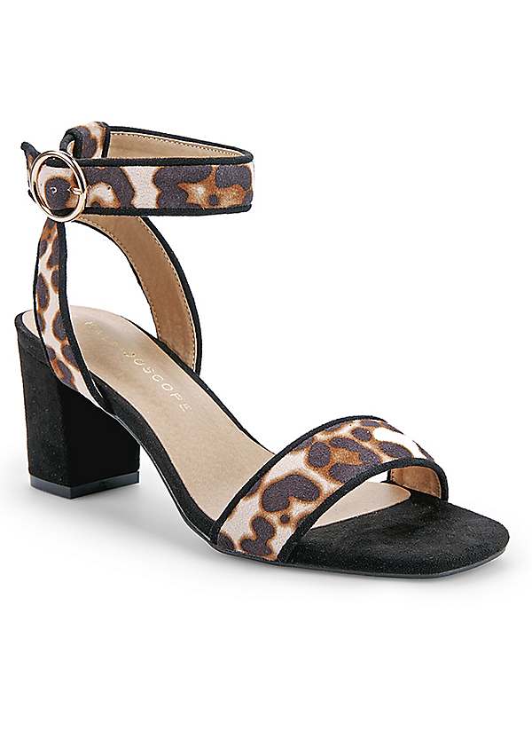 Block heel clearance sandals leopard print