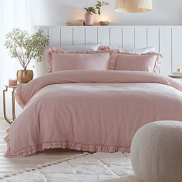 Pink double online duvet cover