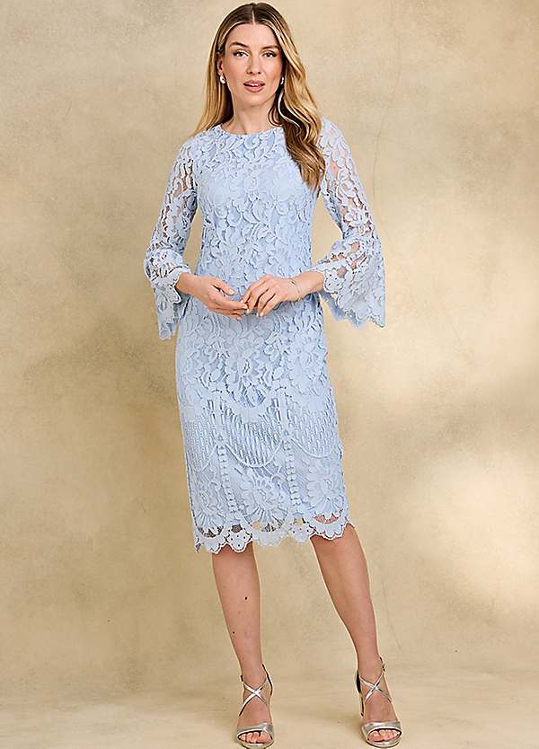 Kaleidoscope Pale Blue Lace Shift Dress